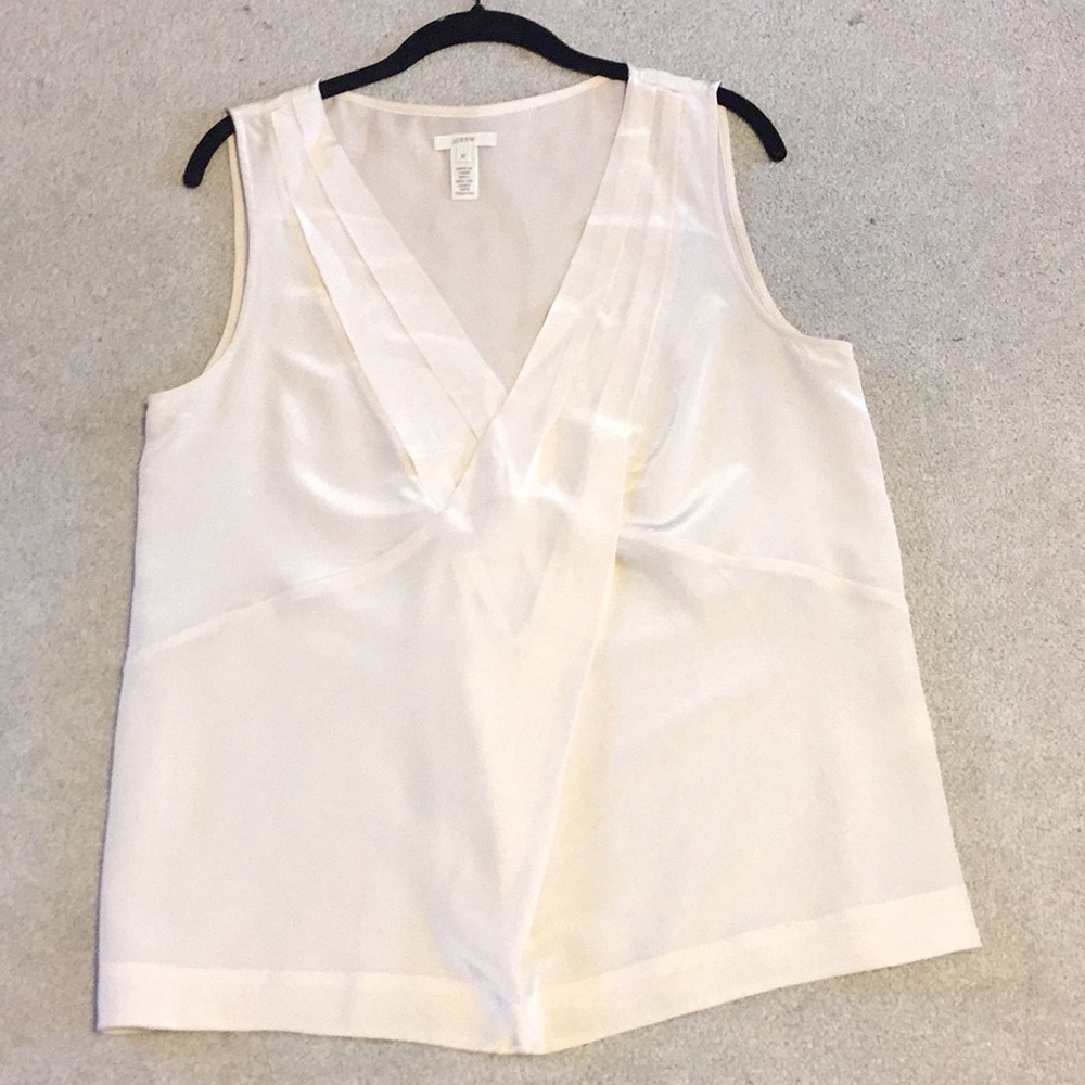 J. Crew Dusty Rose/light Taupe 100% Silk Blouse
